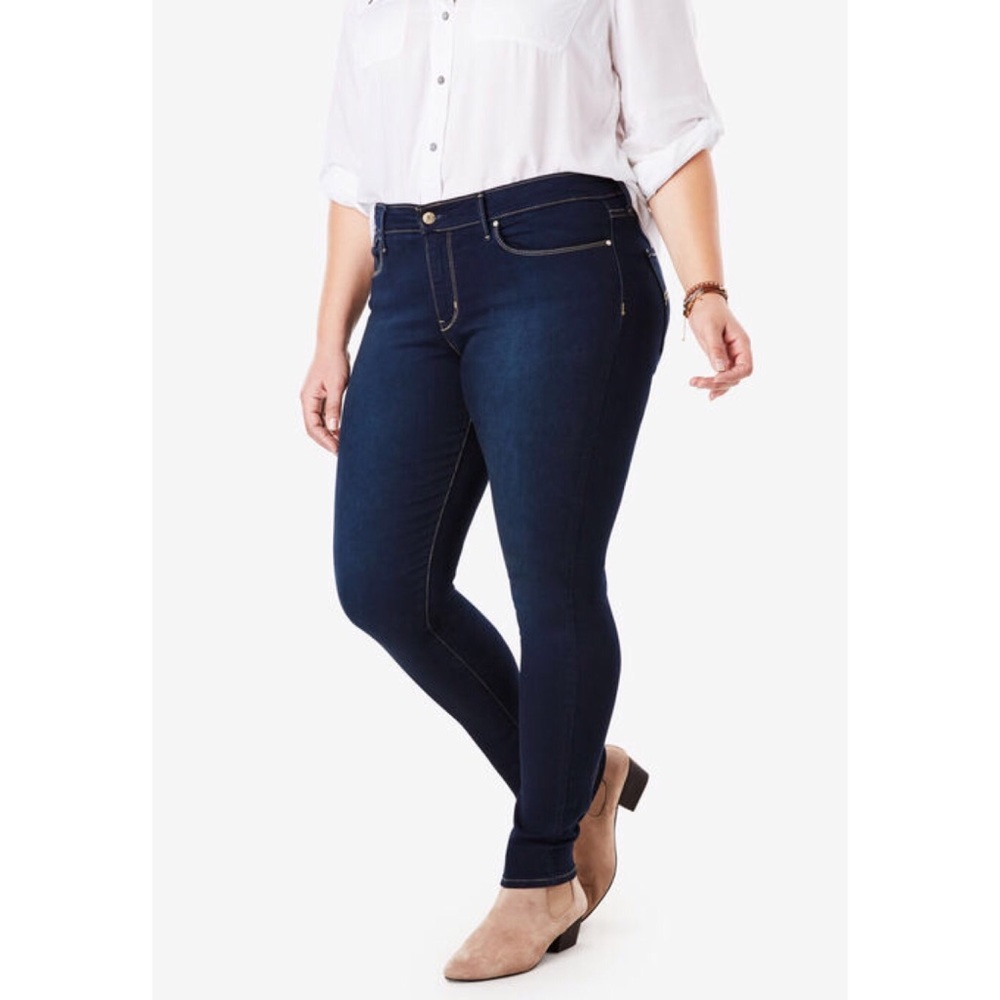 Levi Strauss Signature Gold Mid Rise Skinny Jeans Plus Size 22 Short PETITE